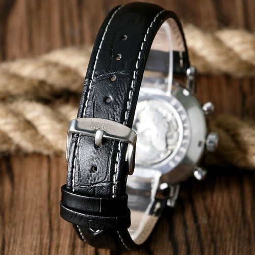 6 Hands Men Casual Automatic Auto Mechanical Leather Strap Wrist Watch Week Day - Picture 6 of 13