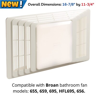 Bathroom Fan Cover for 655 659 695 HFL695 656 Broan Ventilation Fan/Heater/ Light | eBay