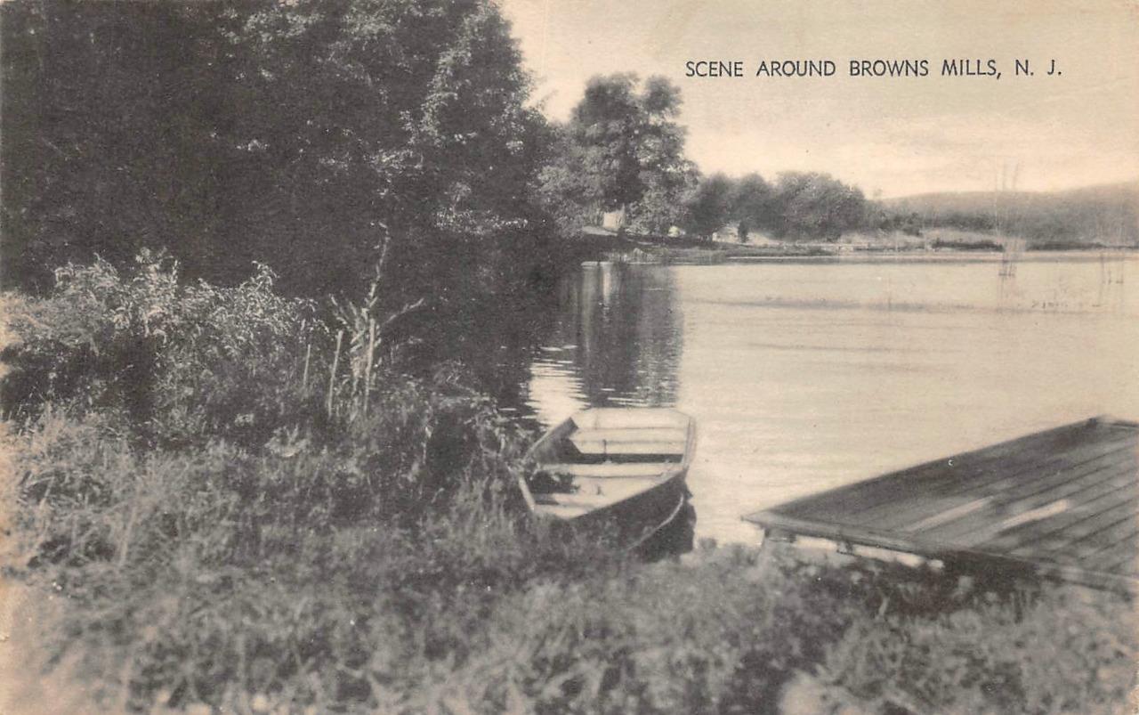 FILA SCENA INTORNO BROWNS MULINO NUOVA MAGLIA BARCA A REMI CARTOLINA 1948