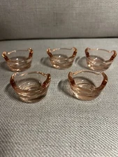 Vintage Pink Glass Salt Cellars (set of 5)