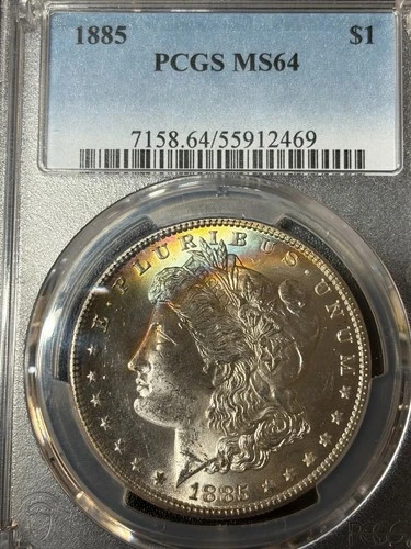 1885 Morgan Silver Dollar $1 PCGS MS64 TONING