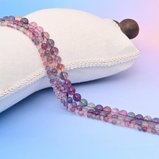Multi-Color AAA Fluorite Smooth Round Beads 4mm 6mm 8mm 15.5 Inch Strand