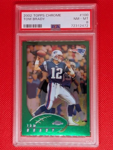 2002 Topps Chrome TOM BRADY PSA 8 #100 New England Patriots QB