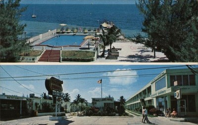 Key West, Florida FL Atlantic Shores Motel, Ocean Bathing Fishing Pier 1970