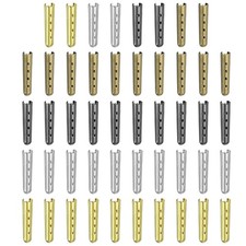 48Pcs 23mm Open Mouth Shoelace Tips Caps, Silver/Black/Bronze/Golden