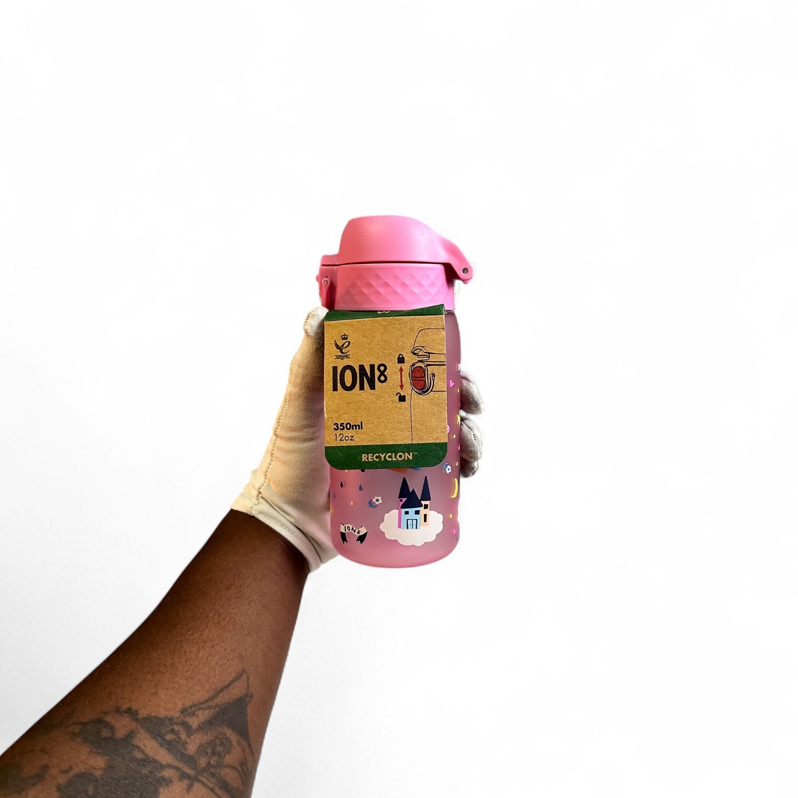 ION8 Leak Proof Kids Water Bottle, Recyclon, Unicorn Rainbow, 350ml (12oz)
