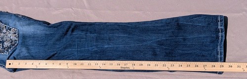 Miss Me Jeans Womans 12 Signature Boot Cut Bling Flap Rhinstone Y2K - Picture 7 of 13