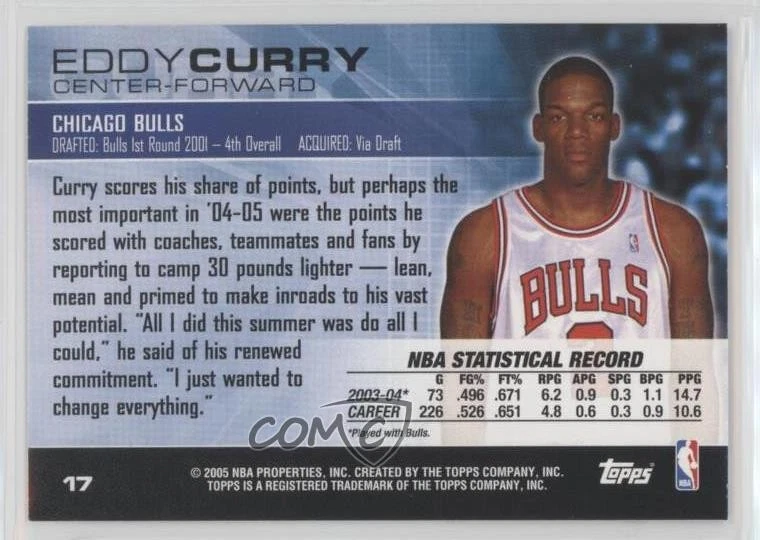 2004-05 Topps Luxury Box Eddy Curry #17 - Image 2 of 2