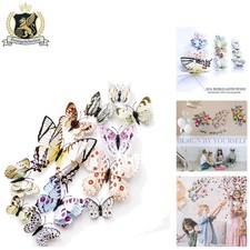 Versatile 3D Butterfly Stickers, 24PCS - Waterproof Wall Decor for Celebrations