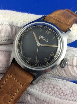 Vintage Glycine Bienne-Geneve wristwatch in classic stainless steel case