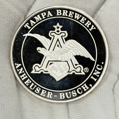 1982-1984 Anheuser Bush Tampa Brewery 1oz .999 Safety Award Commemorative Round