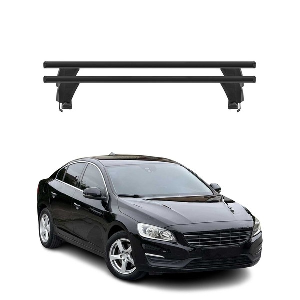 Menabo DachträGer GrundtäGer FüR Volvo S60 2010-2018 50Kg Alu Schwarz 2 Tlg-image