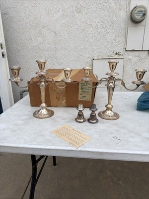 Gorham Strasbourg Candelabra 1130 3-Light Candlesticks Sterling