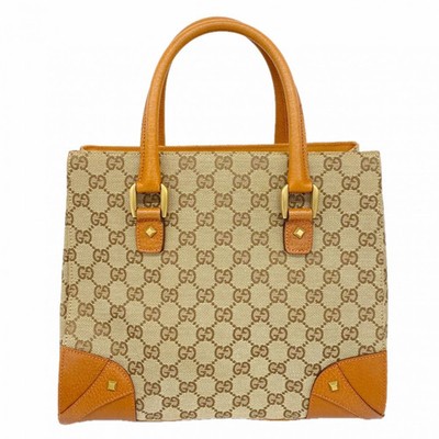 Gucci GG Canvas Handbag 120895, Brown Canvas, Women's GZl1gjt2