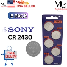 5 Pcs Sony CR2430 FreshStock DL2430 ECR2430 Lithium Battery 3v Expire Date 2033+
