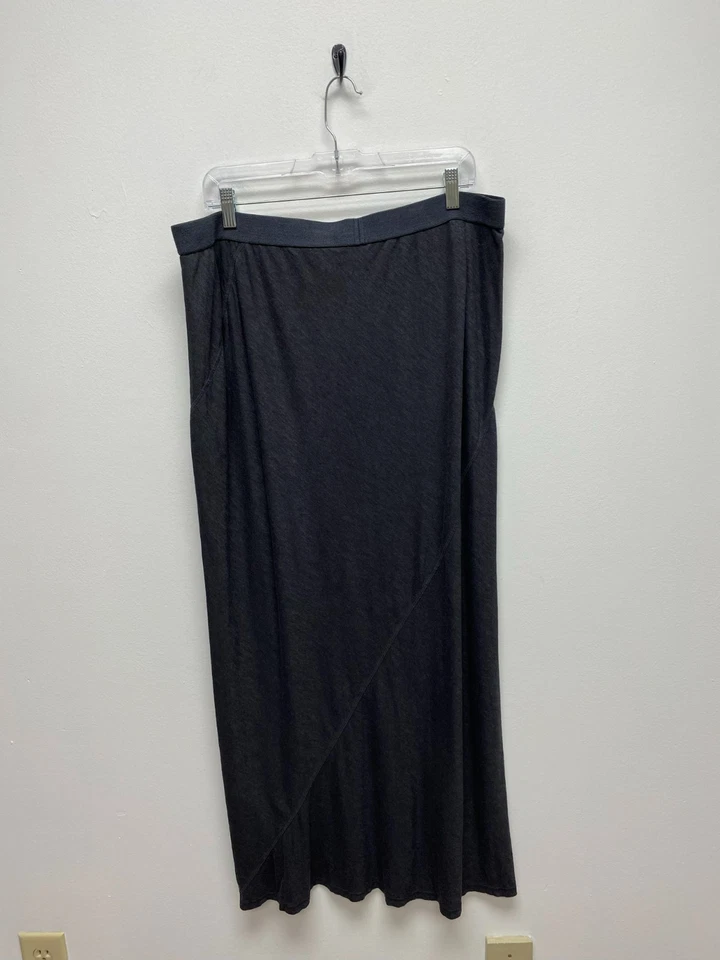 Maxi Falda XL Eileen Fisher Mujer Gris Cáñamo Algodón Orgánico Cintura Elástica Foto 3 de 4