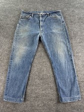 Levi's 505 0217 Jeans Men 44x30 Blue Denim USA Made Vintage Hemmed Regular Fit *