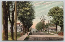 Elm Street Dirt Road Old Homes Horse & Buggy Cobleskill NY Postcard