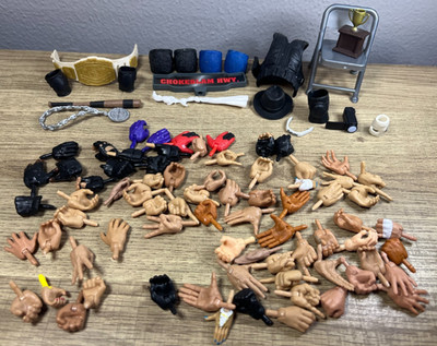 WWE Wrestling Mattel Elite & Ultimate Hands & Accessories Lot - Belt - Chair -