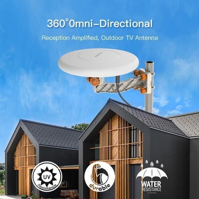 HDTV Amplified TV Antenna 360° Omni-Directional 34dB HD 1080P 4K Outdoor Indoor