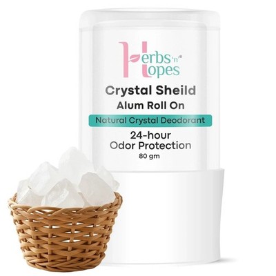 Herbs 'n' Hopes Alum Achsel Roll on - Crystal Shield Roll-On Deodorant - 80g