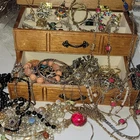 Vintage Costume Jewelry and Miscellaneous Items Wearable Lot With Jewlery Box
