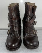 Freebird by Steven "Hustle" Strappy Buckled Distressed Leather Boots Size 8 Freebird by Steven "Hustle" Strappy Buckled Distressed Leather Boots Size 8