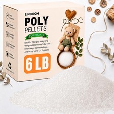 LINSIRON Plastic Poly Pellets Weighted Stuffing Beads, White 6 lb