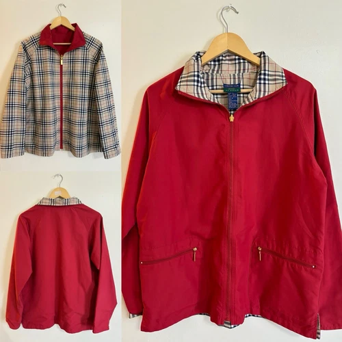 VETEMENTS Giacca donna KORET Country Club media full zip reversibile rossa a quadri preppy