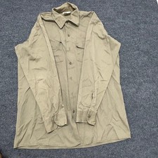 Dickies Shirt Mens Size 16-16.5 Tan Khaki Long Sleeve Work Utility Made in USA