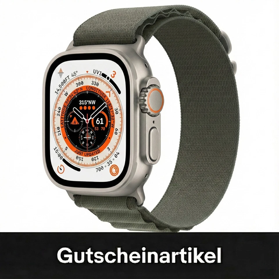 Apple Watch Ultra Cellular 49mm Titangehäuse Green Alpine Loop Hervorragend