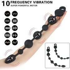 Male Prostate Massager Dildo Anal Beads Butt Plug Balls Vibrator Women Lubricant