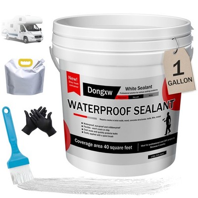 Dongxw SelfLeveling RV Roof Sealer White   1 Gallon RV Caulk, Lap Sealant for...