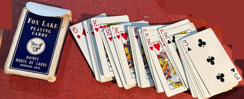 Vintage FOX LAKE Playing Cards deck incomplete BUT how about 22 Kings of hearts!