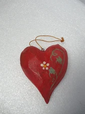 Vintage 1989 House of Hatten Heart Ornament Enchanted Forest Calla Christmas 3"