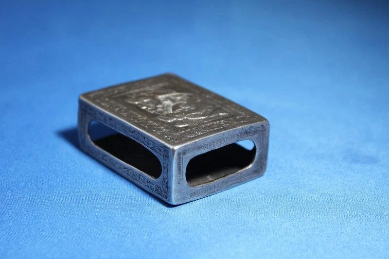 Antique Middle Eastern Silver Match Safe Box , 19th C. - Image 3 of 4