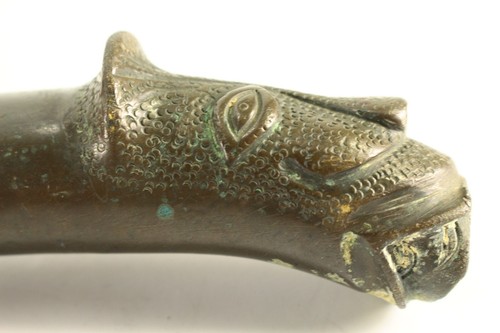 = XII-XIV AD Late Romanesque Early Gothic Bronze Fountain Waterspout Beast Face - Picture 8 of 16