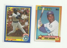 Greg Vaughn 2 Rookie Baseball Card Lot - Topps & Score