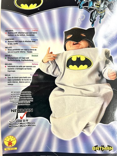 Batman Bunting Grey DC Comics Baby Fancy Dress Up Halloween Child Costume - 第 1/2 張圖片