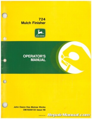 John Deere 724 Mulch Finisher Operators Manual H8 | eBay