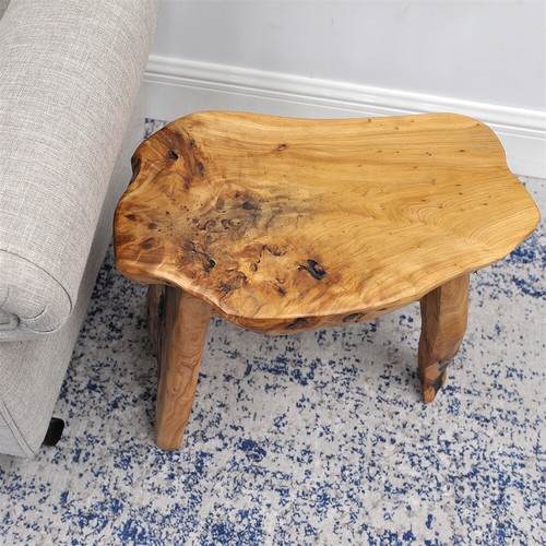 Live Edge Cedar Bench Rustic Wood Entryway Bench Farmhouse Stool Side Table Gift - Picture 49 of 58