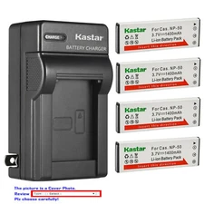 Kastar Battery AC Wall Charger for Casio NP-50 CNP50 Casio Exilim Hi-Zoom EX-V7