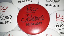 B118 - Buttons JGA Bridal Name Hen Party 59mm 38mm Button