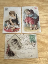 3-James Pyles “Pearline” Trade Cards-Children/Cat - NY   -X537