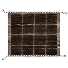 1'8"x2' Brown Moroccan Weave Grid Design Sample Wool Hand Knotted Rug R246