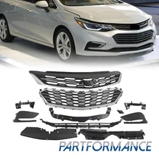11PC For Cruze 2016-2018 Front Bumper Radiator Cover Chrome Grille Mesh Kit