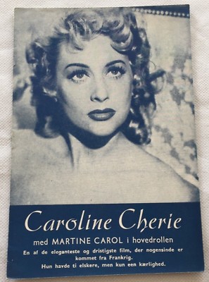 Caroline chérie Martine Carol Alfred Adam Baumer Vintage 1951 Danish Movie Pr...