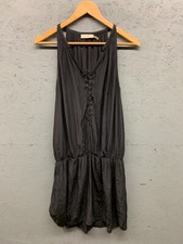 Ramy Brook Women’s Black Sleeveless Mini Dress M Lace-Up Drop Waist Boho Chic