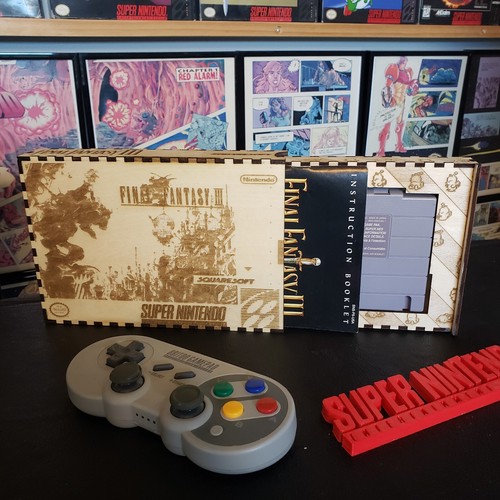 Final Fantasy 3 FF3 FF6 Video Game Box SNES Japan Art Handmade Wood - Picture 3 of 23