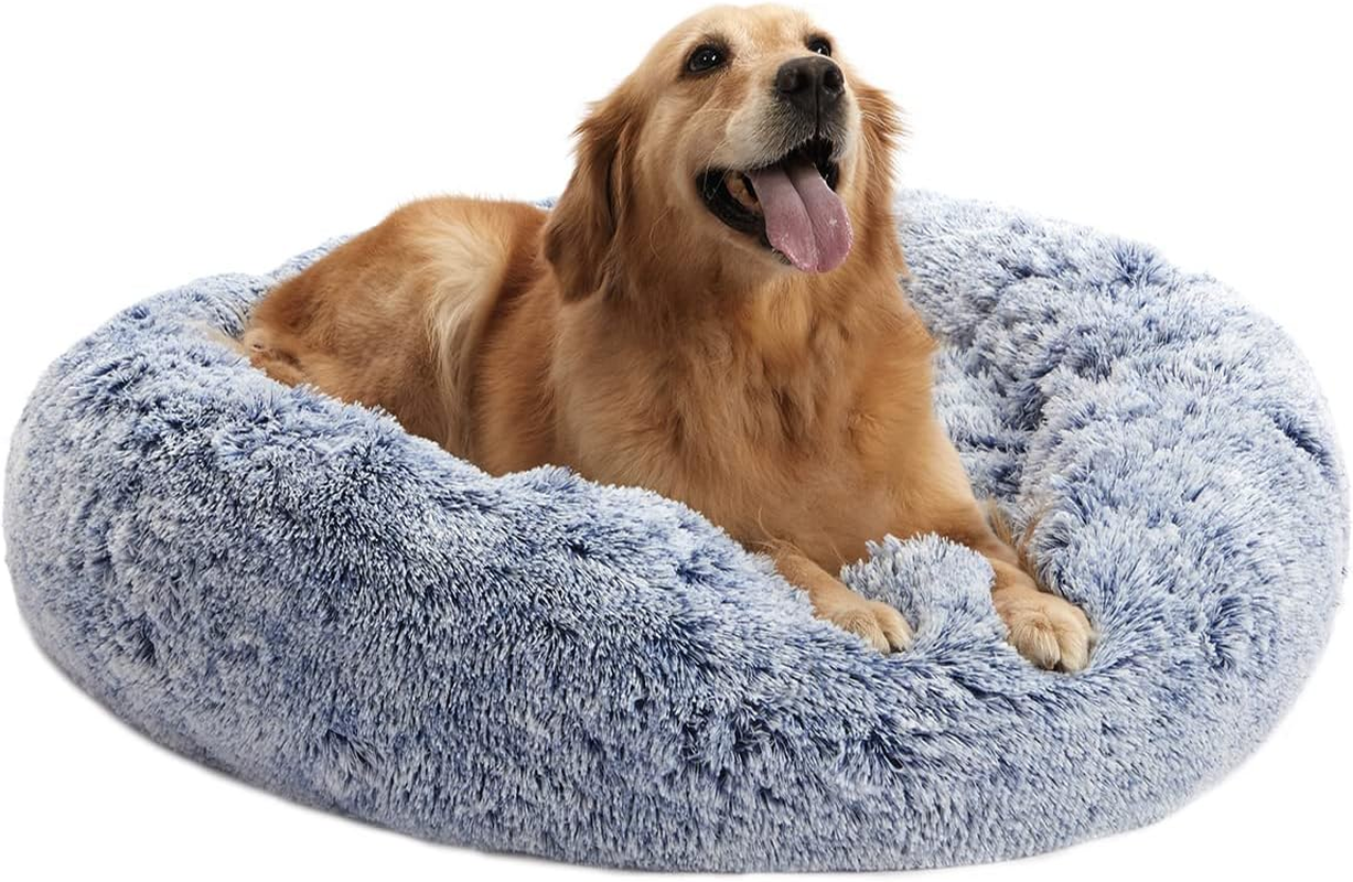 Calming Donut Dog Bed, 36 Inches round Fluffy Dog Beds for Large Dogs, AntiAnxi eBay